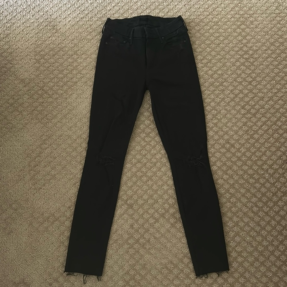 MOTHER the looker ankle fray high rise jeans